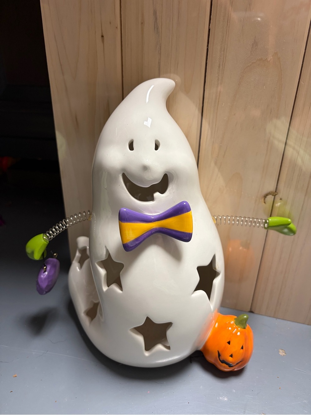Ceramic Ghost Candle Holder never used 10” high